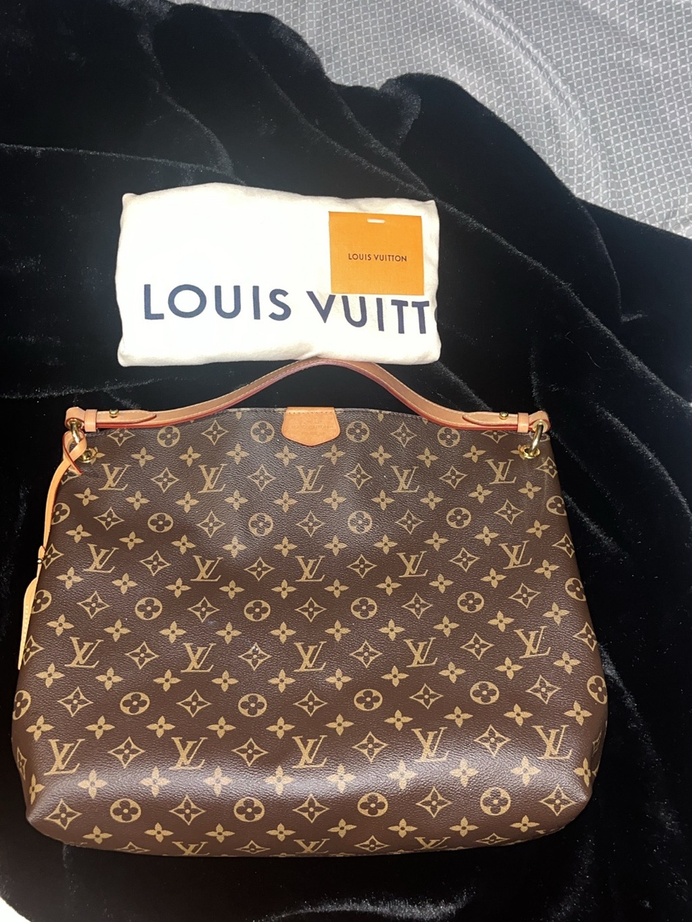 Louis Vuitton Graceful MM Shoulder Bag with Vachetta Trim